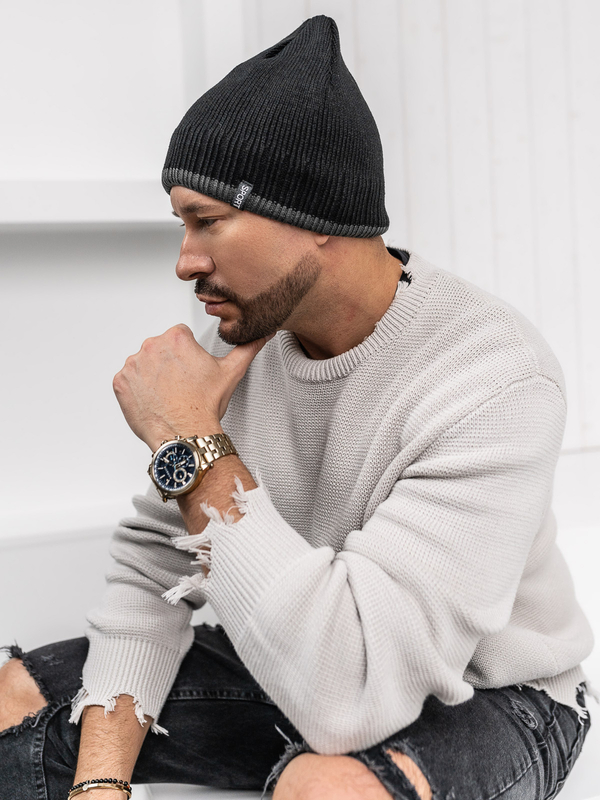 Herren Wintermütze Schwarz Bolf 387056