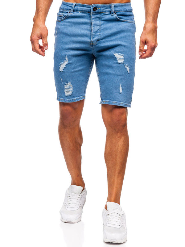 Herren Kurze Jeanshose Shorts Dunkelblau męskie Bolf 0735