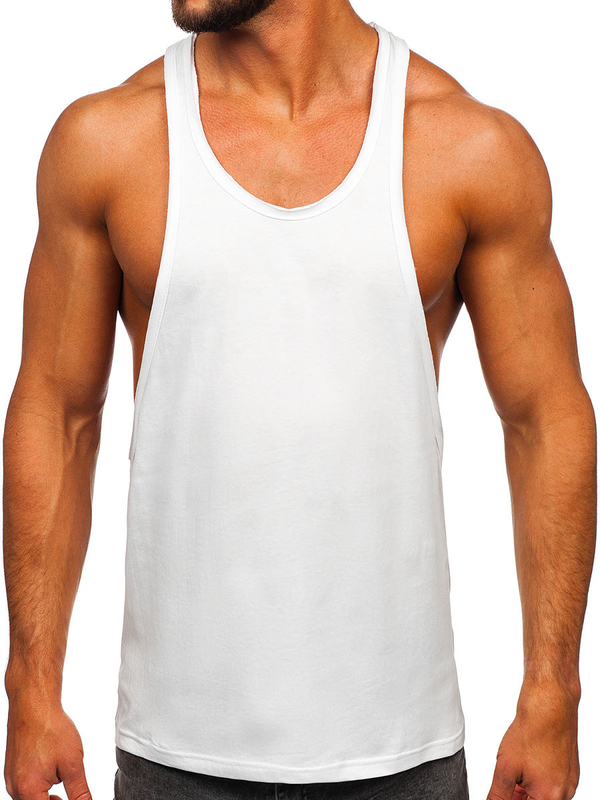 Herren T-Shirt Tank Top Weiß Bolf 1245