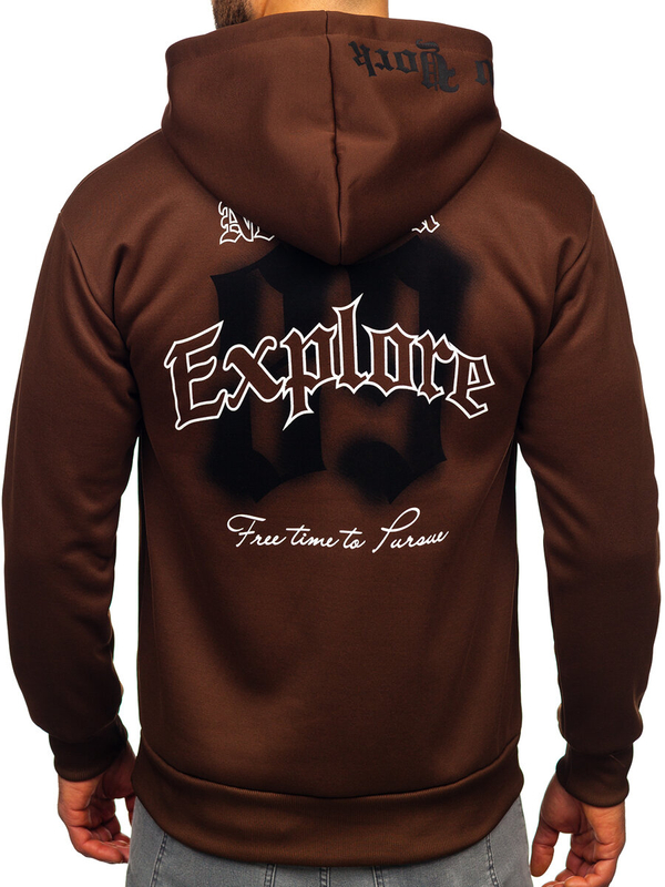 Herren Kapuzenpullover mit Motiv Braun Bolf M278