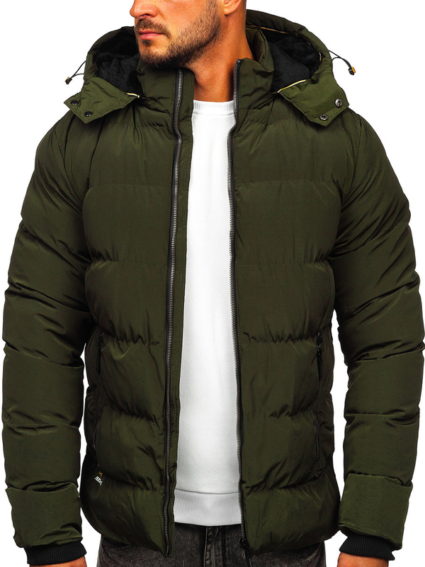 Herren Gepolsterte Winterjacke Grün Bolf 6906