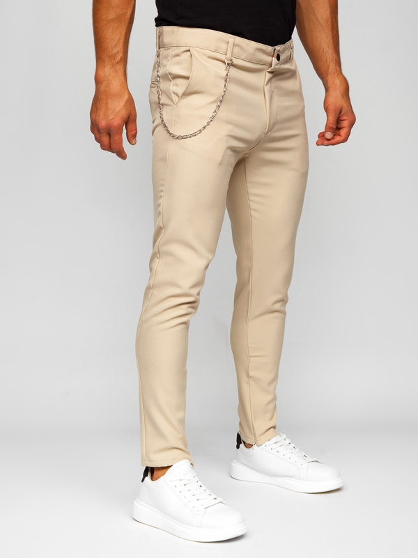 Herren Chinos Stoffhose Beige Bolf 0059