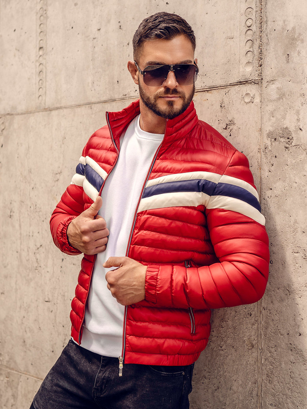 Herren Gepolsterte Übergangsjacke Sportjacke Rot Bolf 6574A