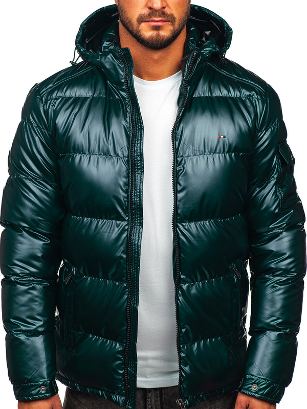 Herren Gepolsterte Winterjacke Sportjacke Grün Bolf EX2138