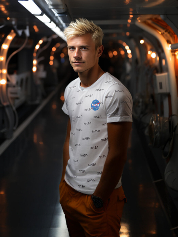 Herren T-Shirt mit Motiv Weiß Bolf 14950A2