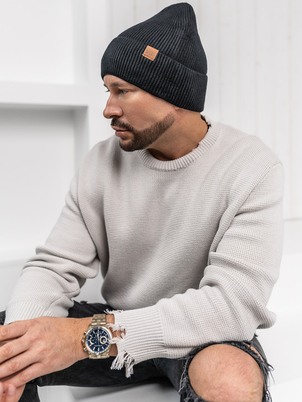 Herren Wintermütze Schwarz Bolf 387043