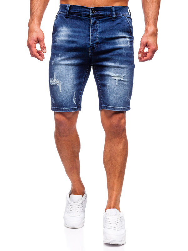 Herren Kurze Jeanshose Shorts Dunkelblau Bolf MP0036BS