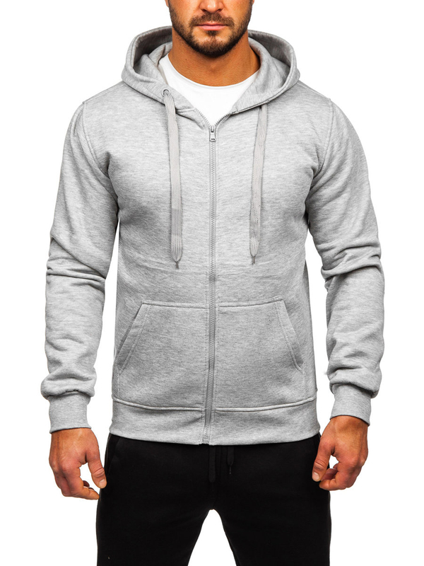 Herren Zweiteiler Trainingsanzug mit Kapuzenpullover Grau Bolf D004