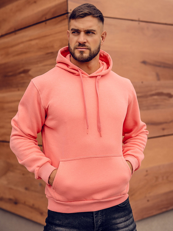Herren Kapuzenpullover mit Kängurutasche Korallenrot Bolf B1004