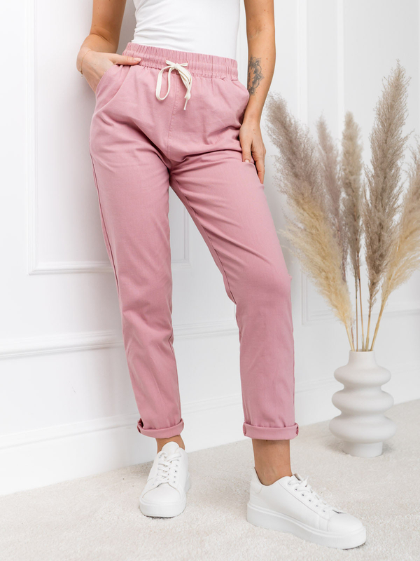 Damen Stoffhose mit Kordel Rosa Bolf W7831