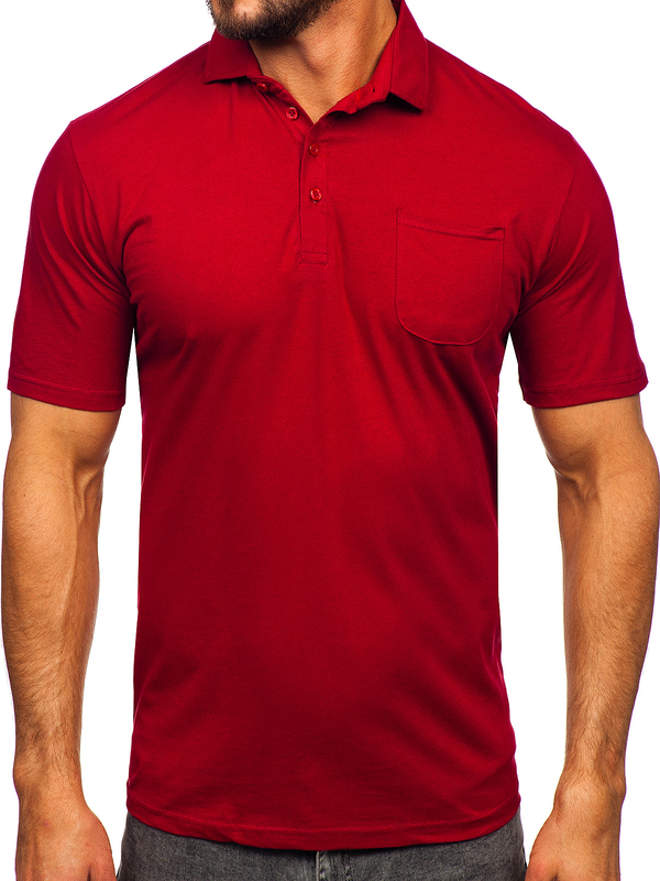 Herren Baumwoll Poloshirt Weinrot Bolf 143006