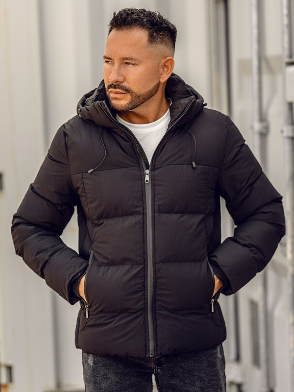 Herren Winterjacke Schwarz Bolf 9978A