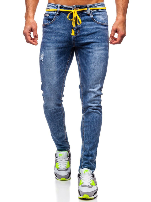 Herren Jeanshose skinny fit Dunkelblau Bolf KX565