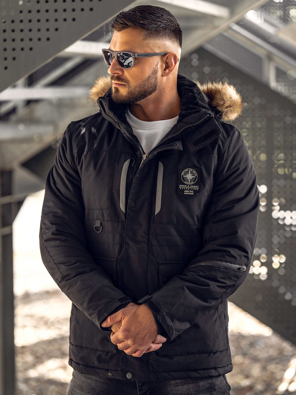 Herren Winterjacke Schwarz Bolf 1827A