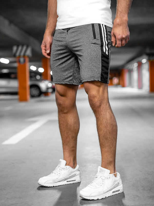 Herren Kurze Sporthose Sportshorts Schwarzgrau Bolf 68006A