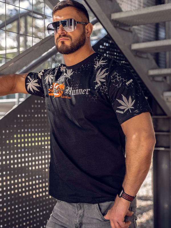 Herren T-Shirt mit Motiv Schwarz Bolf 14744A