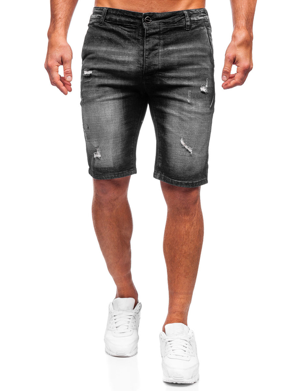 Herren Kurze Jeanshose Schwarz Bolf MP0042N