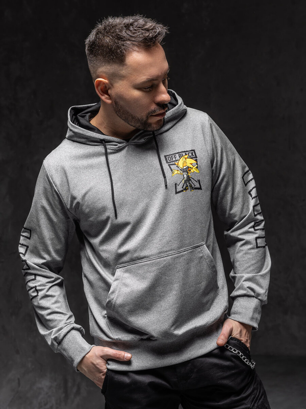 Herren Kapuzenpullover mit Motiv Grau Bolf HM611A1