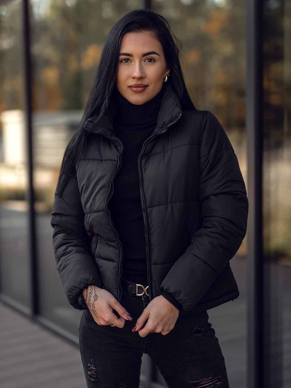 Damen Gepolsterte Winterjacke Schwarz Bolf 16M9107A