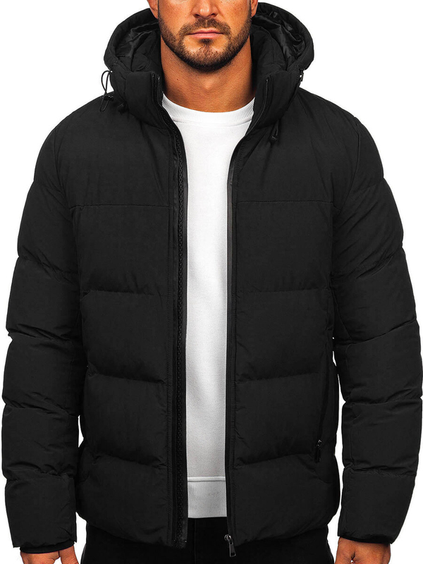 Herren Winterjacke Schwarz Bolf 9978