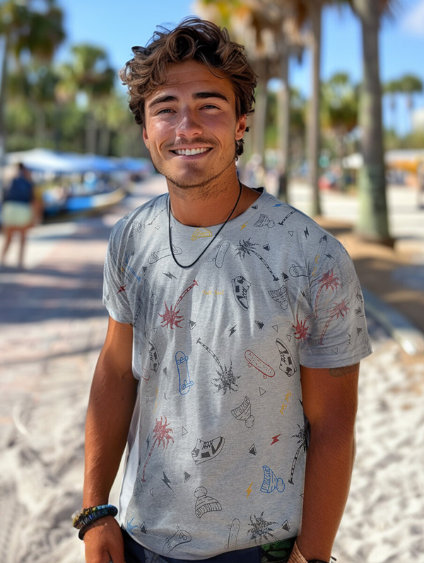 Herren T-Shirt mit Motiv Grau Bolf 1150A2