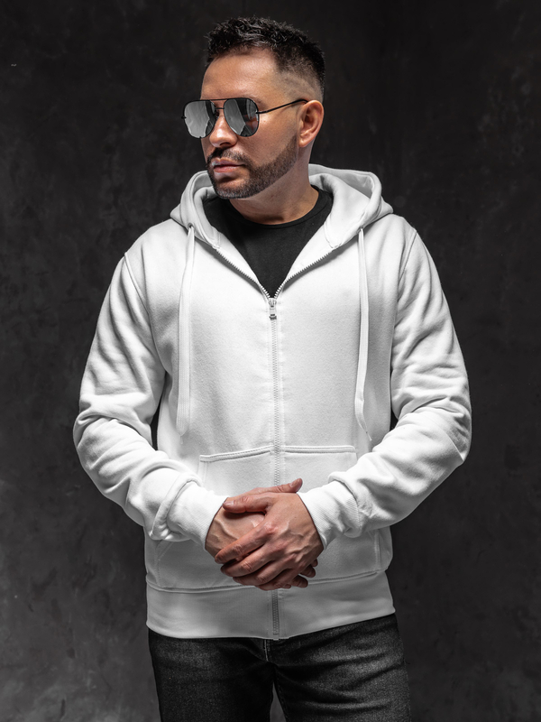 Herren Kapuzenpullover Weiß Bolf 2008A1