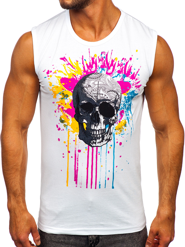 Tank Top mit Motiv Weiß Bolf 14805
