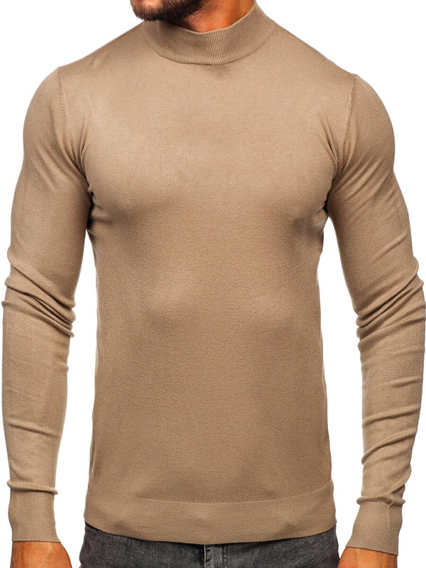 Herren Halb Rollgragenpullover Basic Camel Bolf W1-1725