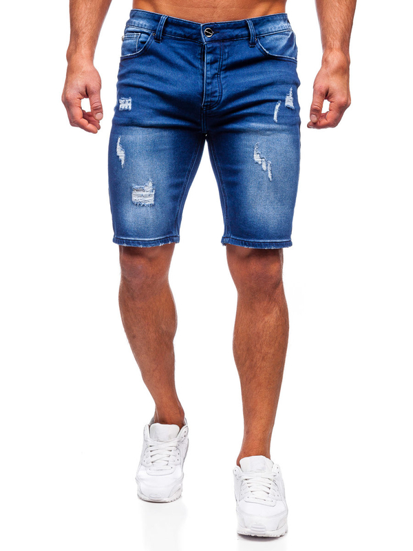 Herren Kurze Jeanshose Shorts Dunkelblau Bolf MP0061BS