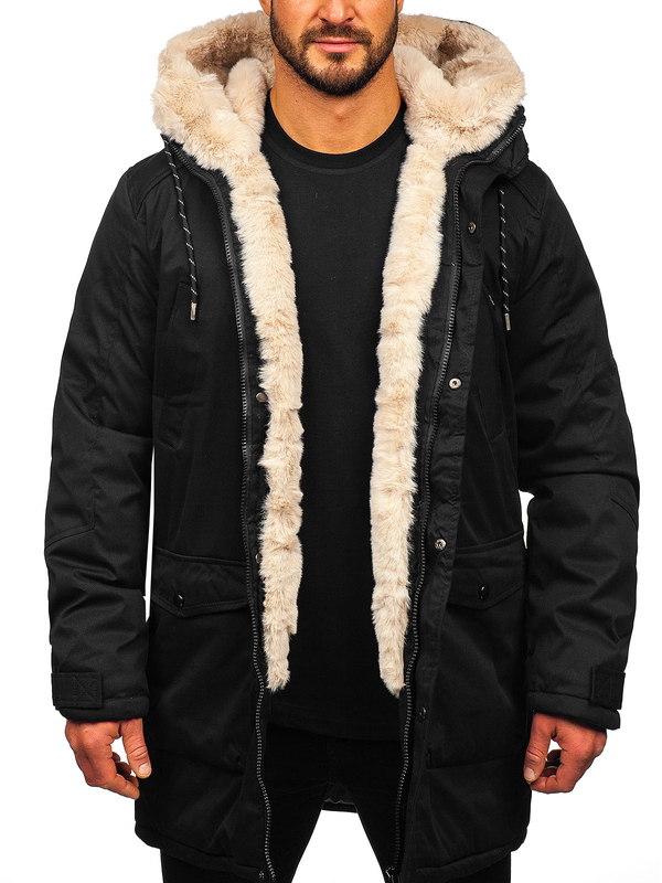 Herren Winterjacke Parka Schwarz parka Bolf 5M120