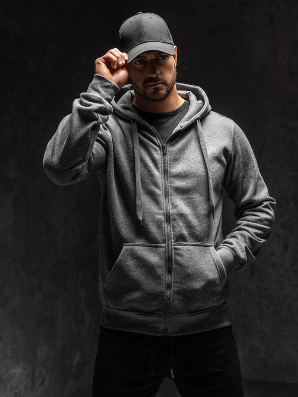 Herren Kapuzenpullover Anthrazit Bolf 2008A1