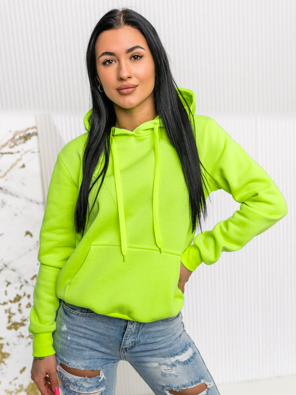 Damen Kapuzenpullover mit Kängurutasche Seladongrün Bolf W02A1