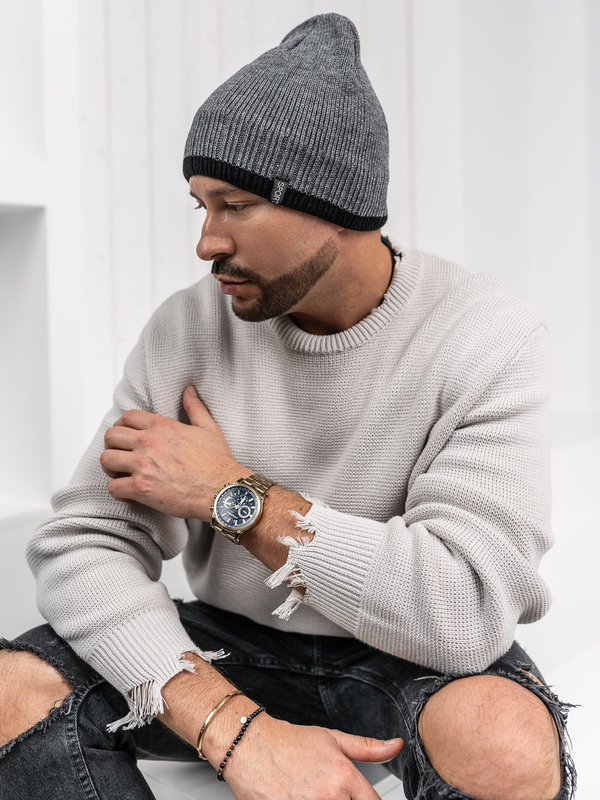 Herren Wintermütze Anthrazit Bolf 387056