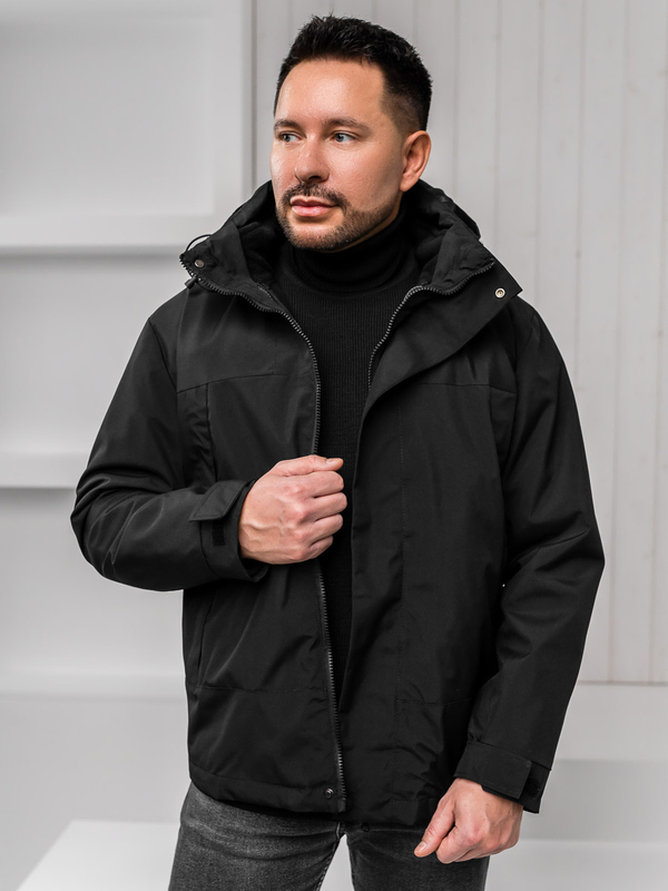Herren Winterjacke Sportjacke Schwarz Bolf 5M3262A1