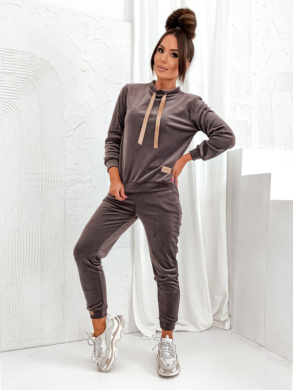 Damen Zweiteiler Sport Set Schwarzgrau Bolf 637