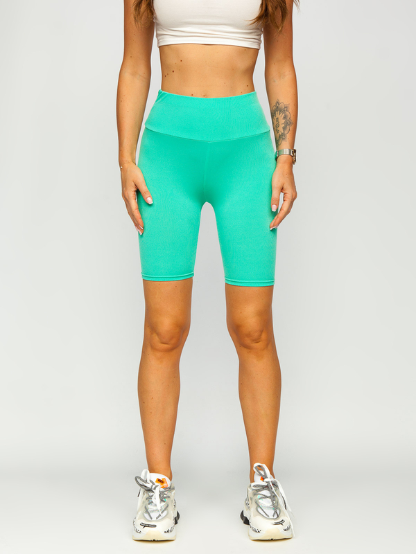 Damen Kurze Leggings Gerippt Mintgrün Bolf 5YY734