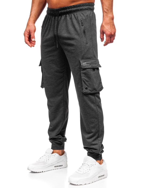 Herren Sporthose Cargohose Joggers Anthrazit Bolf JX6360