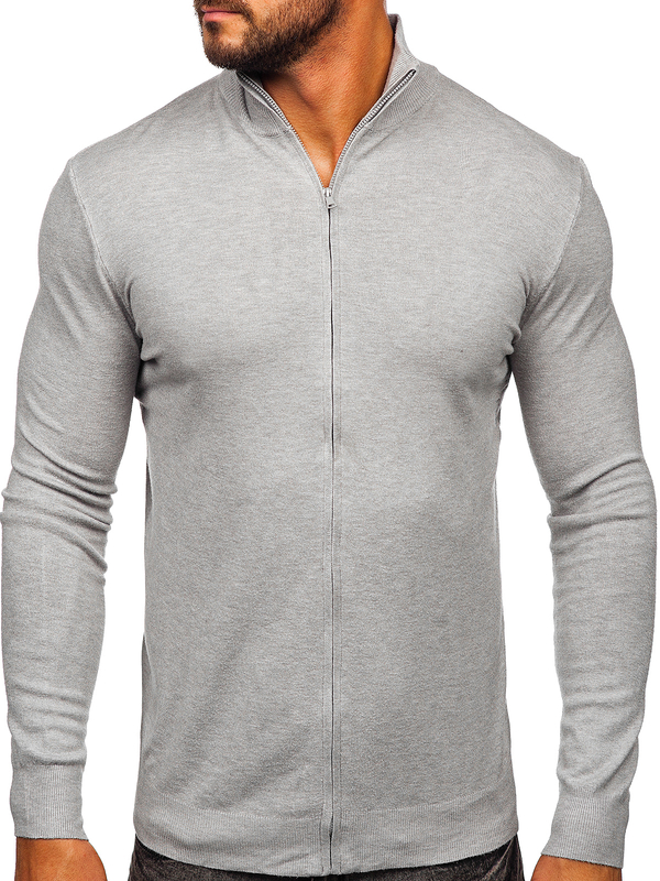 Herren Pullover mit Reißverschluss Grau Bolf MM6004