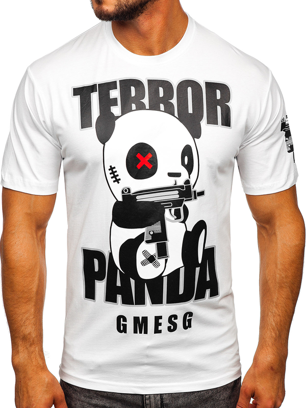 Herren T-Shirt mit Motiv Weiß Bolf 2291