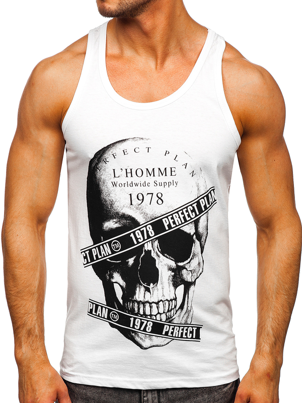 Bolf Tank Top Boxing T-Shirt mit Motiv Weiß 14838