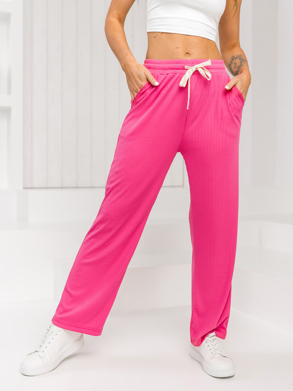 Damen Weite Stoffhose Palazzohose Rosa Bolf W7958