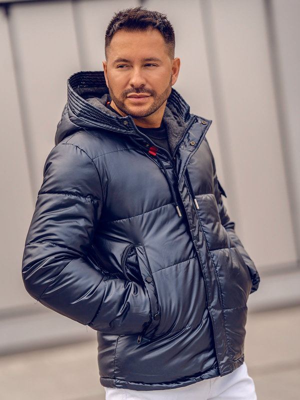 Herren Gepolsterte Winterjacke Sportjacke Dunkelblau Bolf EX2125A