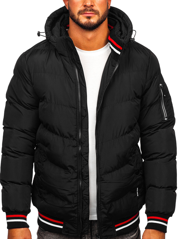 Bolf Herren Gepolsterte Winterjacke Schwarz  6971