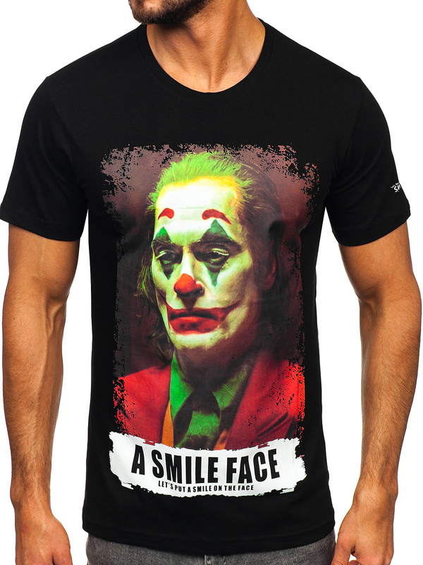 Herren T-Shirt mit Motiv Schwarz Bolf GS2554