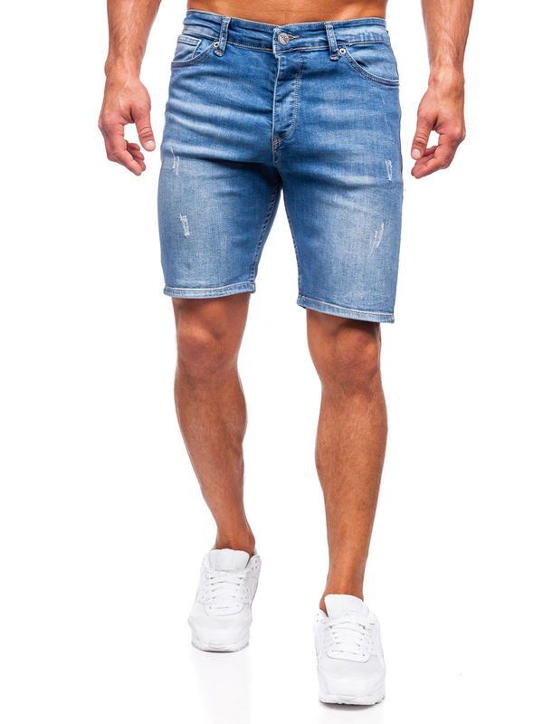 Herren Jeansshorts Dunkelblau Bolf 0466