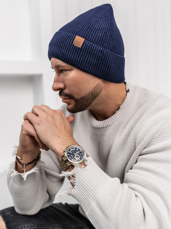 Herren Wintermütze Dunkelblau Bolf 387043