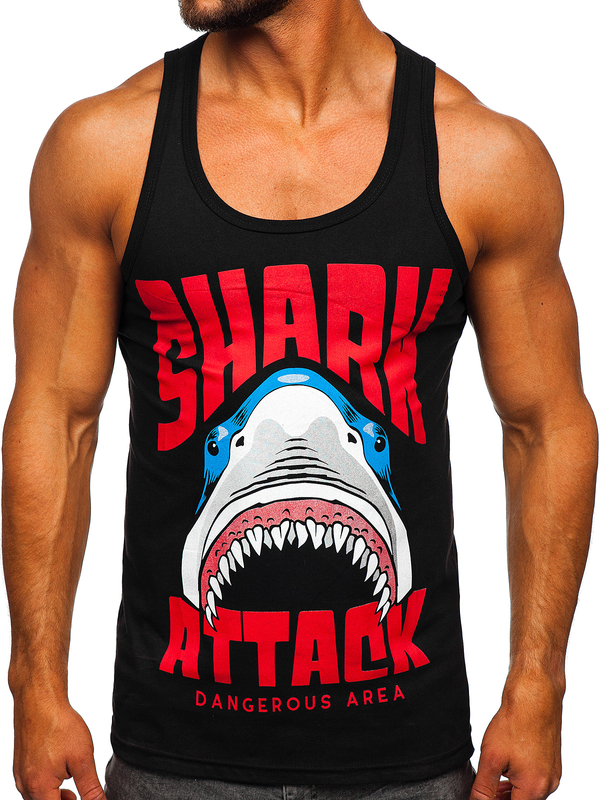 Herren Tank Top mit Motiv Schwarz Bolf 143028