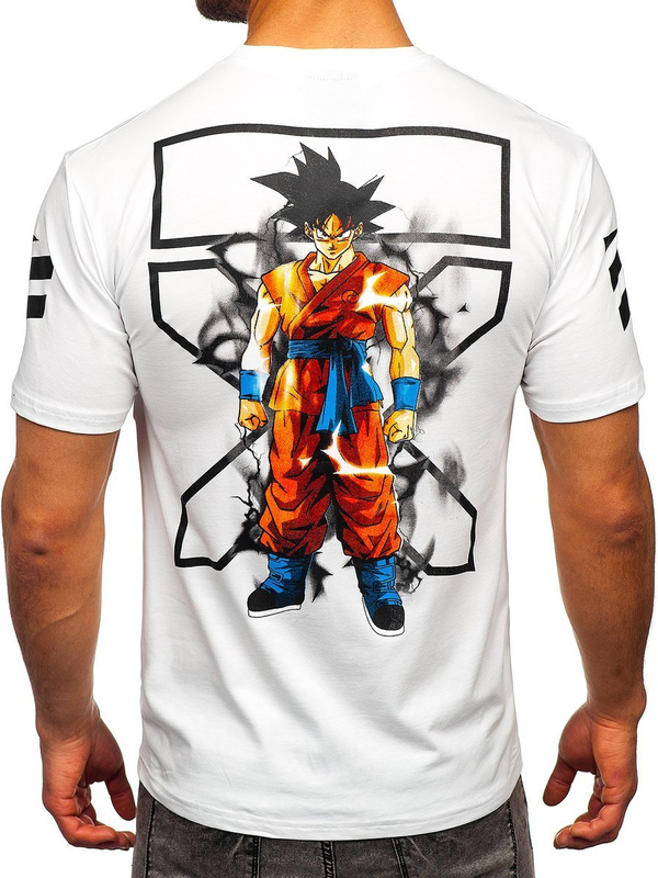 Bolf Herren T-Shirt mit Motiv Weiß  2607