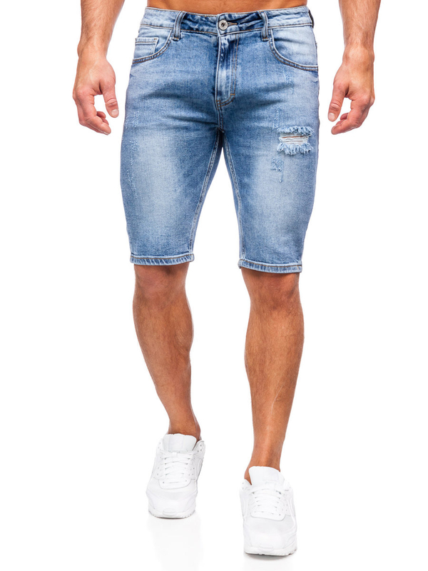 Herren Kurze Hose Jeansshorts Blau Bolf KG3916