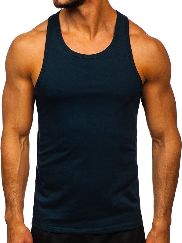 Herren Tank Top ohne Motiv Dukelblau Bolf 99002